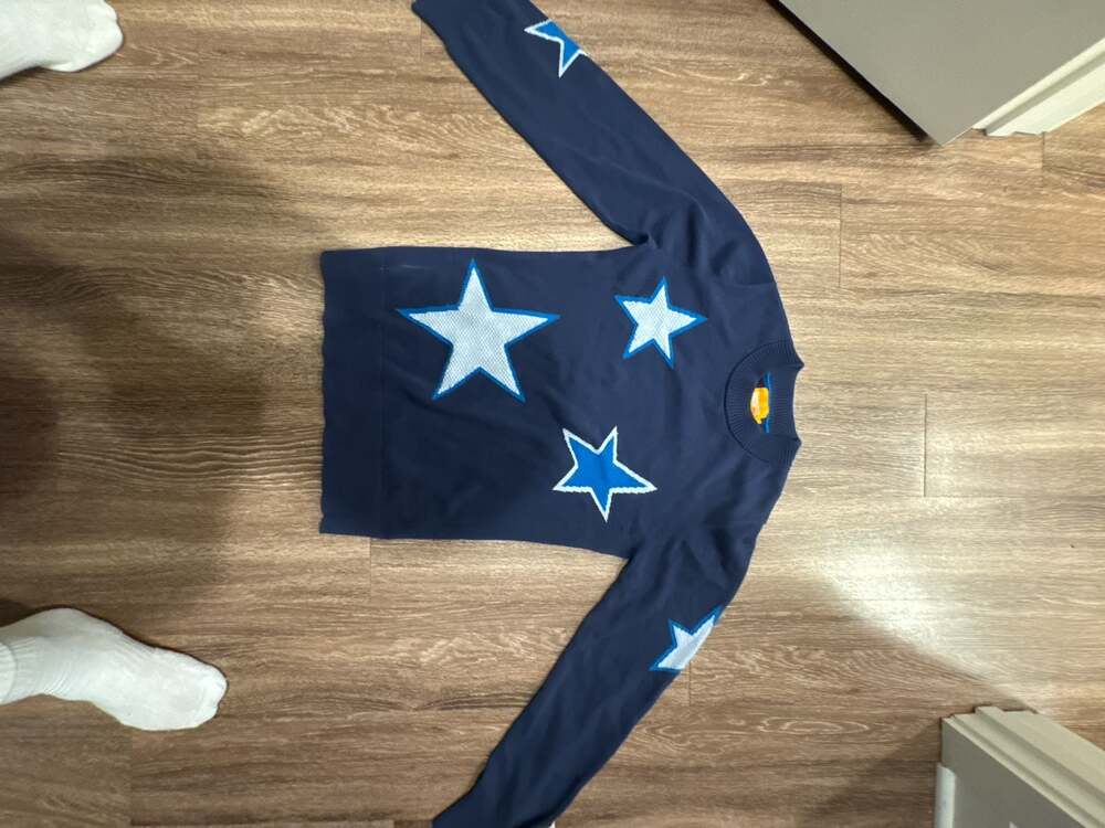 WISPR Sanna Star Crewneck Sweater in Hello Sailor Navy